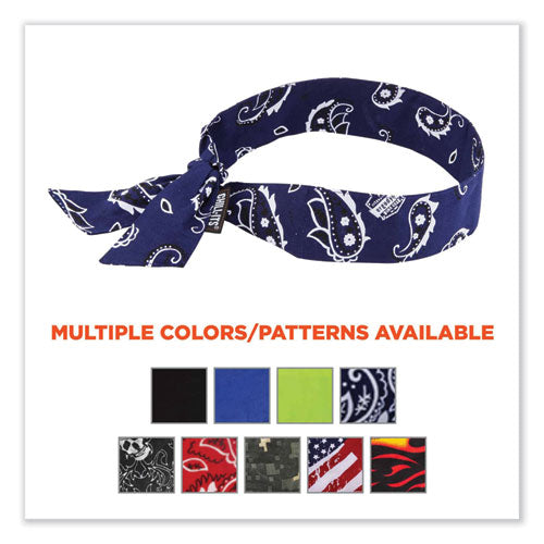 Chill-its 6700 Cooling Bandana Polymer Tie Headband, One Size Fits Most, Navy Western