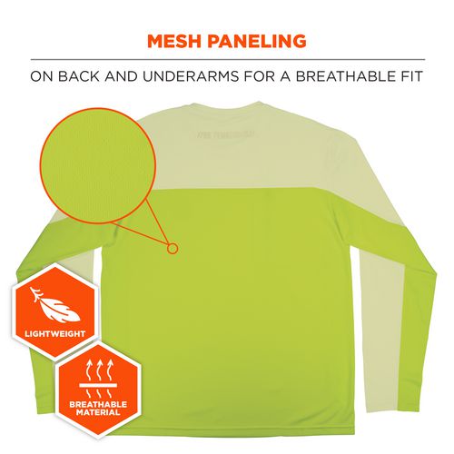 Chill-its 6689 Cooling Long Sleeve Sun Shirt With Uv Protection, Medium, Lime