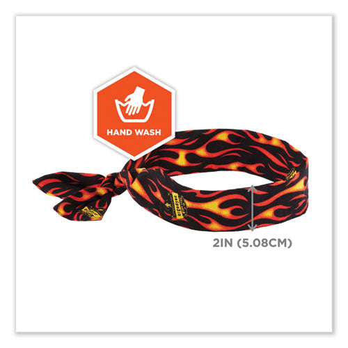 Chill-its 6700 Cooling Bandana Polymer Tie Headband, One Size Fits Most, Flames