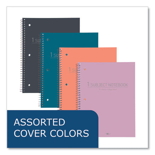 Subject Wirebound Promo Notebook, 1-subject, Med/college Rule, Assorted Cover, (70) 10.5 X 8 Sheets, 24/carton