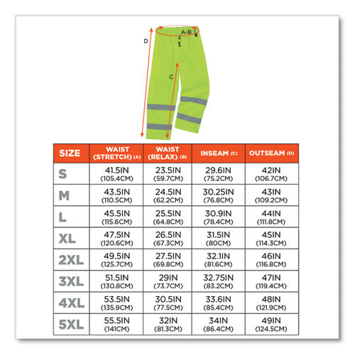 Glowear 8925 Class E Hi-vis Thermal Pants, Large, Lime