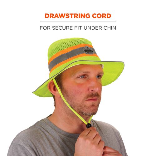 Chill-its 8935mf Hi-vis Microfiber Ranger Sun Hat, Polyester/microfiber, 2x-large/3x-large, Lime