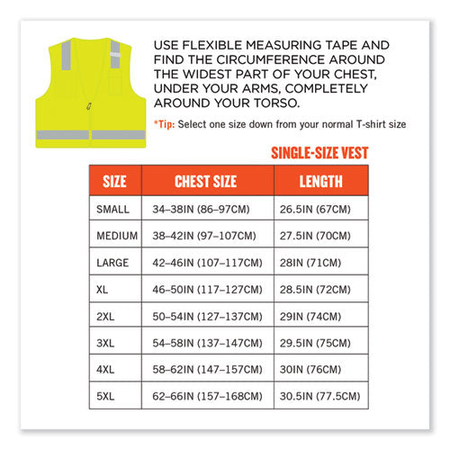 Glowear 8249z-s Single Size Class 2 Economy Surveyors Zipper Vest, Polyester, 4x-large, Lime