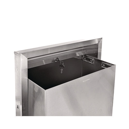 Stainless Steel Recessed 12 Gal Leak-proof Waste Receptacle, Brushed Stainless Steel