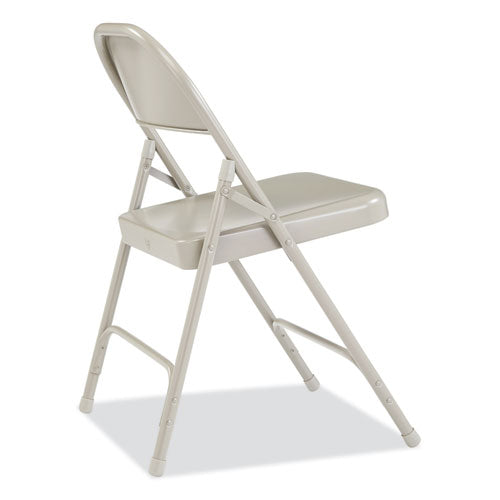 50 Series All-steel Folding Chair, Supports Up To 500 Lb, 16.75" Seat Height, Gray Seat, Gray Back, Gray Base, 4/carton