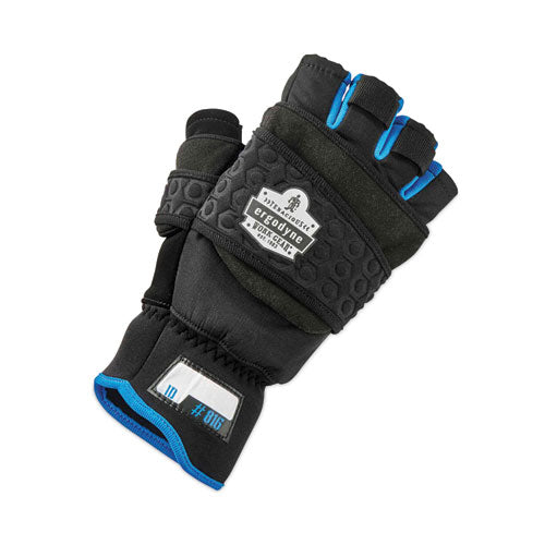 Proflex 816 Thermal Flip-top Gloves, Black, Medium, Pair