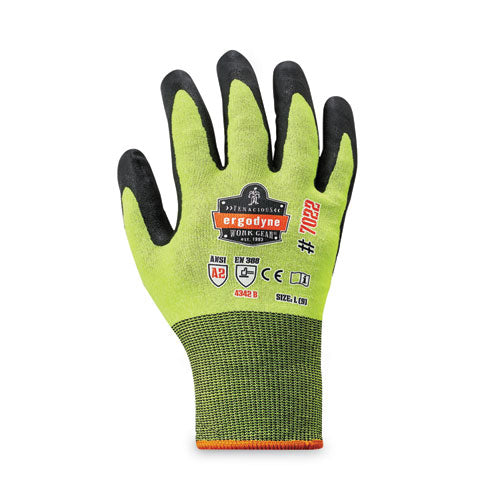 Proflex 7022 Ansi A2 Coated Cr Gloves Dsx, Lime, Large, 144 Pairs/pack