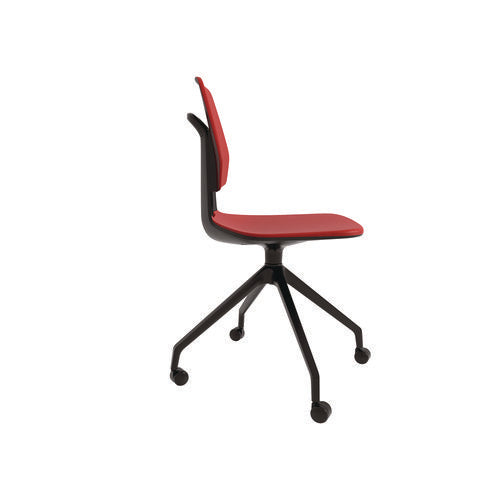 Commute Guest Chair, Supports Up To 275 Lbs, 19" Seat Height, Red Seat, Red Back, Black Base