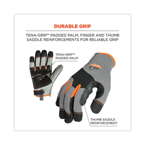 Proflex 710 Heavy-duty Mechanics Gloves, Gray, Small, Pair