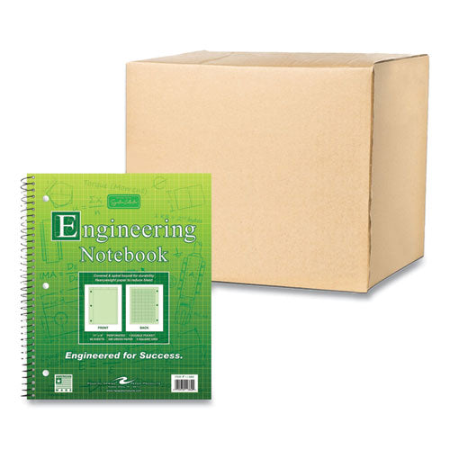 Wirebound Engineering Notebook, 20 Lb Paper Stock, Green Cover, 80-green 11 X 8.5 Sheets, 24/carton