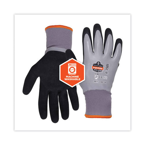 Proflex 7501 Coated Waterproof Winter Gloves, Gray, Large, Pair