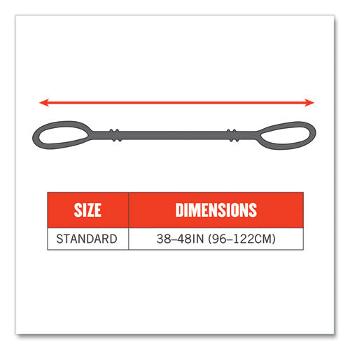 Squids 3120 Burn + Cr Aramid Tool Lanyard With Loop Ends, 10 Lb Max Working Capacity, 38" To 48" Long, Yellow