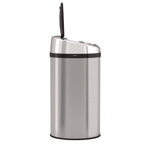 Sensor Trash Can, 8 Gal, Plastic/stainless Steel, Silver