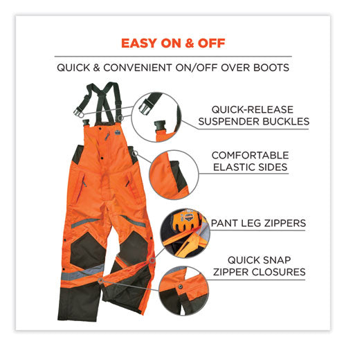 Glowear 8928 Class E Hi-vis Insulated Bibs, X-large, Orange