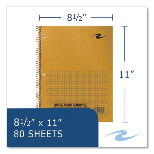 Lab And Science Wirebound Notebook, Quadrille Rule (5 Sq/in), Brown Cover, (80) 8.5 X 11 Sheets, 24/carton