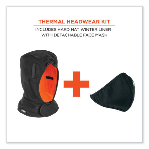 N-ferno 6871 2-layer Winter Liner + Mouthpiece Kit, Fleece/cotton, One Size Fits Most, Black