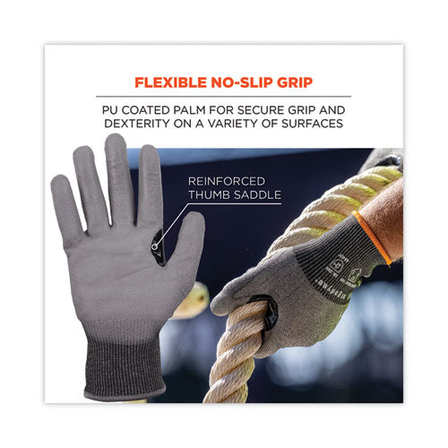 Proflex 7071 Ansi A7 Pu Coated Cr Gloves, Gray, 2x-large, 12 Pairs/pack