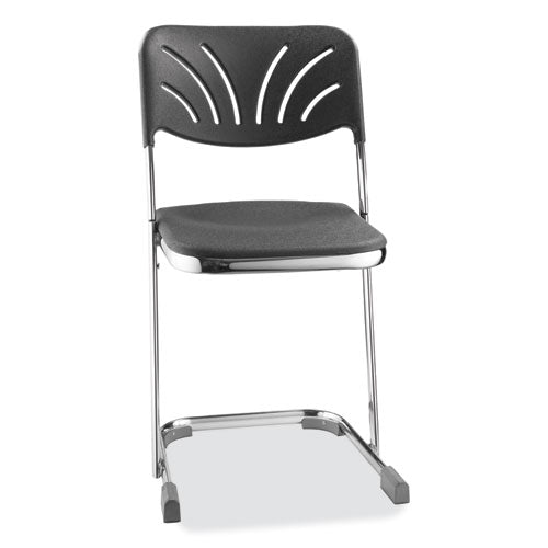 6600 Series Elephant Z-stool With Backrest, Supports Up To 500 Lb, 18" Seat Height, Black Seat, Black Back, Chrome Frame