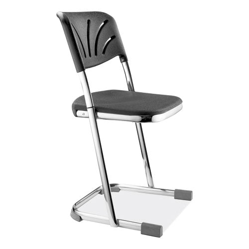 6600 Series Elephant Z-stool With Backrest, Supports Up To 500 Lb, 18" Seat Height, Black Seat, Black Back, Chrome Frame