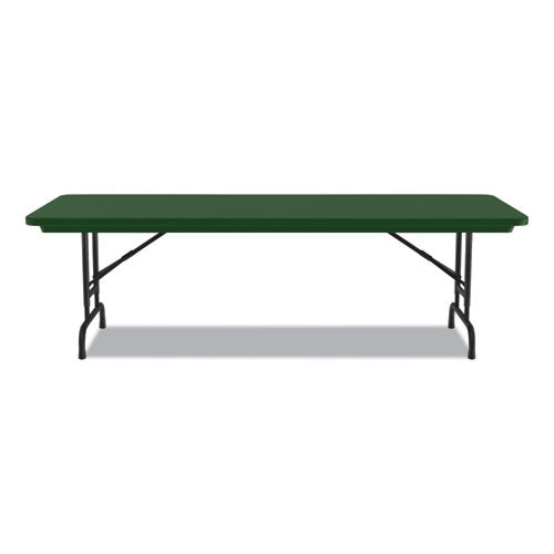 Adjustable Folding Tables, Rectangular, 60" X 30" X 22" To 32", Green Top, Black Legs, 4/pallet