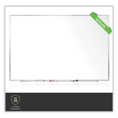 Non-magnetic Whiteboard With Aluminum Frame, 60.63" X 48.47", White Surface, Satin Aluminum Frame