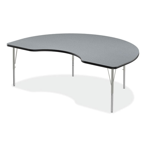 Adjustable Activity Tables, Kidney Shaped, 72" X 48" X 19" To 29", Gray Top, Gray Legs, 4/pallet