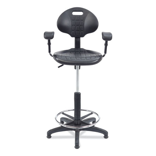 6700 Series Polyurethane Adj Height Task Chair W/arms, Supports Up To 300 Lb, 22" To 32" Seat Height, Black Seat, Black Base