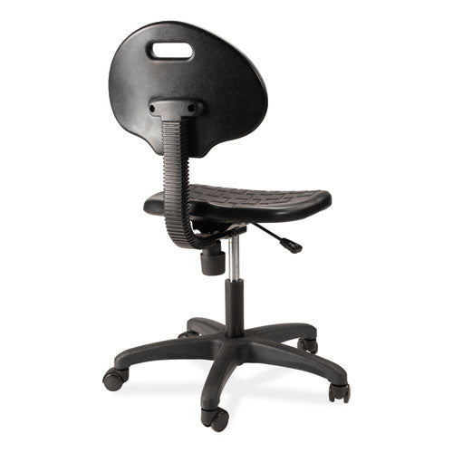 6700 Series Polyurethane Adj Height Task Chair, Supports 300 Lb, 16" To 21" Seat Height, Black Seat, Black Back, Black Base