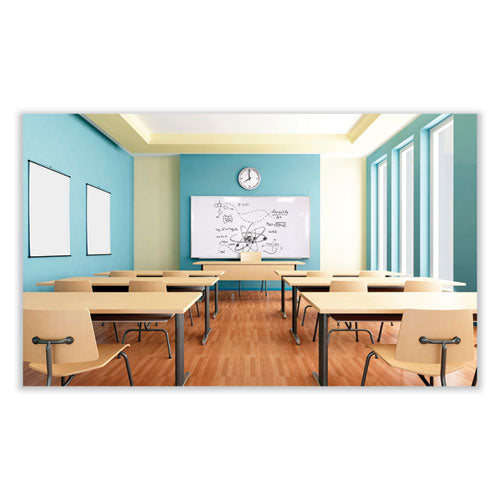 Magnetic Porcelain Whiteboard With Aluminum Frame, 96.5" X 48.5", White Surface, Satin Aluminum Frame