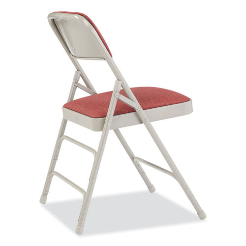 2300 Series Fabric Upholstered Tri-brace Folding Chair, Supports 500 Lb, Cabernet Seat, Cabernet Back, Gray Base, 4/carton