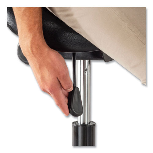 Twixt Extended-height Saddle Seat Stool, Backless, Supports Up To 300 Lb, 22.9" To 32.7" Seat Height, Black Seat