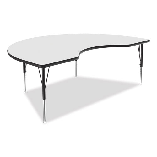 Markerboard Activity Table, Kidney Shape, 72" X 48" X 19" To 29", White Top, Black Legs, 4/pallet