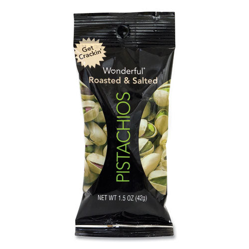 Roasted And Salted Pistachios, 1.5 Oz Bag, 24/pack