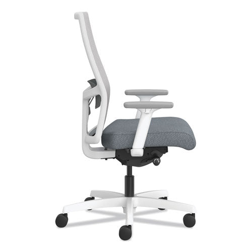 Ignition 2.0 4-way Stretch Mid-back Mesh Task Chair, Gray Adjustable Lumbar Support, Basalt Seat, Fog Back, White Base