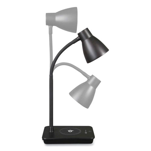 Wellness Series Infuse Led Desk Lamp With Wireless And Usb Charging, 15.5" High, Black