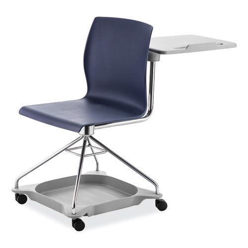 Cogo Mobile Tablet Chair, Supports Up To 440 Lb, 18.75" Seat Height, Blue Seat, Blue Back, Chrome Frame