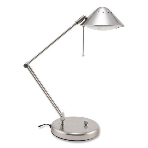 Halogen Lamp With 3-point Adjustable Arm, 15" High, Brushed Nickel