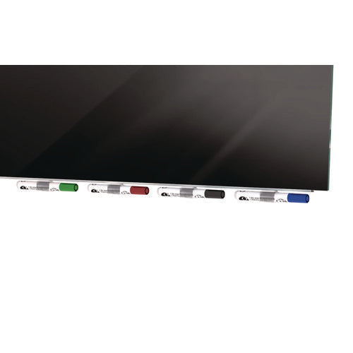 Aria Low-profile Frameless Magnetic Glassboard, 96" X 48", Black Surface