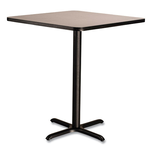 Cafe Table, 36w X 36d X 42h, Square Top/x-base, Gray Nebula Top, Black Base