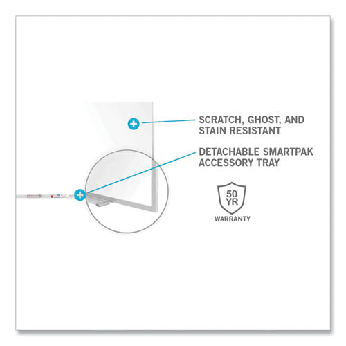 Magnetic Porcelain Whiteboard With Aluminum Frame, 144.59" X 60.47", White Surface, Satin Aluminum Frame