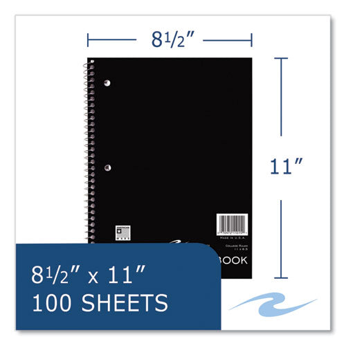 Wirebound Notebook, 1-subject, Medium/college Rule, Randomly Assorted Cover, (100) 11 X 8.5 Sheets, 24/carton