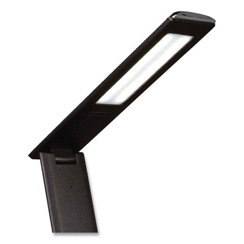 Wellness Series Rise Led Desk Lamp With Digital Display, 12" To 19" High, Black