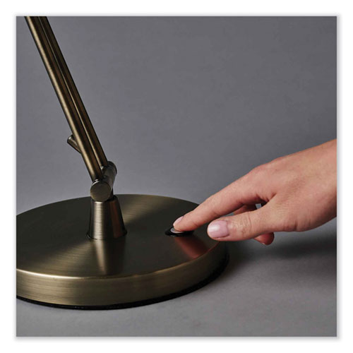 Wellness Series Refine Led Desk Lamp, 27" High, Antiqued Brass