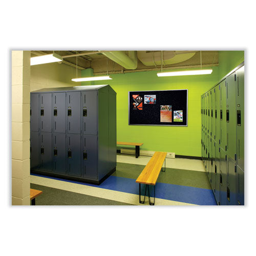 Aluminum-frame Recycled Rubber Bulletin Boards, 96.5" X 48.5", Confetti Surface, Satin Aluminum Frame