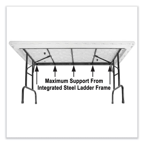 Adjustable Folding Tables, Rectangular, 72" X 30" X 22" To 32", Red Top, Black Base, 4/pallet