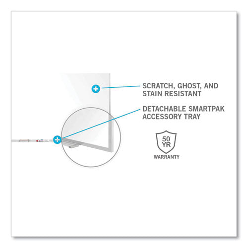 Magnetic Porcelain Whiteboard With Aluminum Frame, 120.59" X 60.47", White Surface, Satin Aluminum Frame