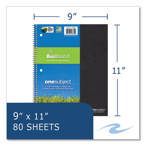 Earthtones Biobased 1 Subject Notebook, Medium/college Rule, Randomly Assorted Covers, (80) 11 X 9 Sheets, 24/carton