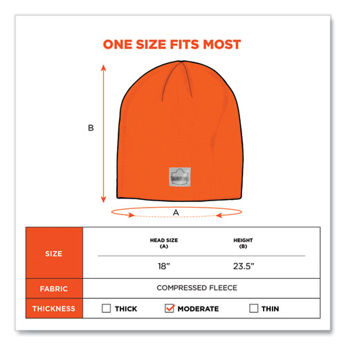 N-ferno 6812 Rib Knit Beanie, One Size Fits Most, Orange