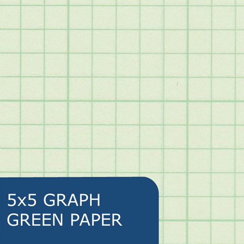 Covered Engineering Pad, 5 Sq/in Quadrille Rule, 80 Green 8.5 X 11 Sheets, 24/carton