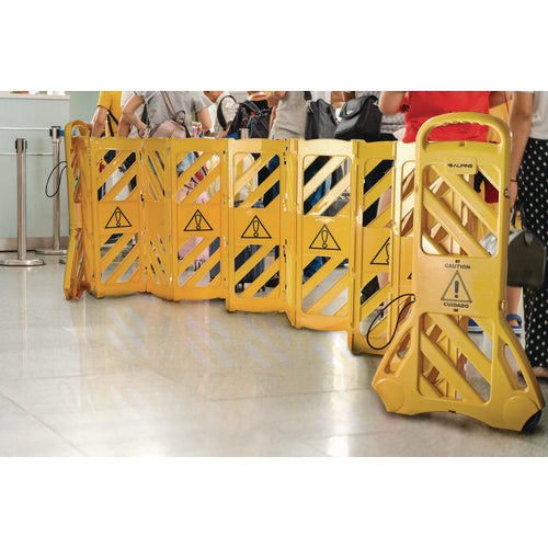 Expandable Portable Fence Barrier Safety Barricade, Plastic, 1.97 X 153.54 X 39.76, Yellow